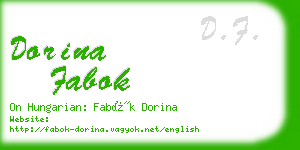 dorina fabok business card